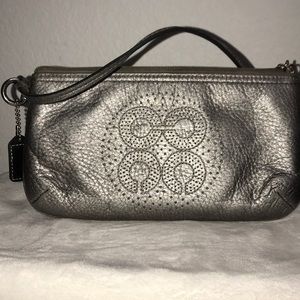 Gray Coach wristlet